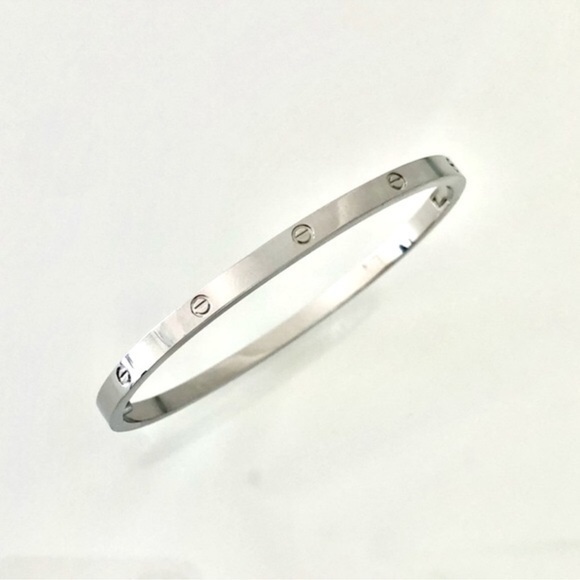 NEW Small Model Screw Cuff Bangle Love Bracelet with Screwdriver in Silver - Picture 2 of 14